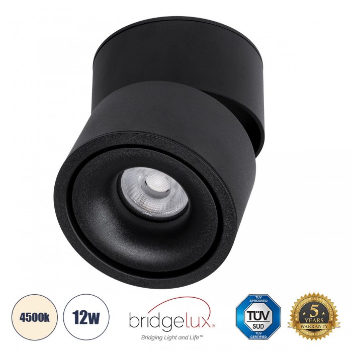 GloboStar® OMEGA-S 60300 Επιφανειακό LED Spot Downlight Φ10cm 12W 1560lm 36° AC 220-240V IP20 Φ10 x Υ10.5cm - Στρόγγυλο - Μαύρο - Φυσικό Λευκό 4500K - Bridgelux COB - 5 Years Warranty GloboStar® OMEGA-S 60300 Επιφανειακό LED Spot Downlight Φ10cm 12W 1560lm 36° AC 220-240V IP20 Φ10 x Υ10.5cm - Στρόγγυλο - Μαύρο - Φυσικό Λευκό 4500K - Bridgelux COB - 5 Years Warranty