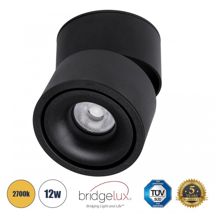 GloboStar® OMEGA-S 60301 Επιφανειακό LED Spot Downlight Φ10cm 12W 1500lm 36° AC 220-240V IP20 Φ10 x Υ10.5cm - Στρόγγυλο - Μαύρο - Θερμό Λευκό 2700K - Bridgelux COB - 5 Years Warranty GloboStar® OMEGA-S 60301 Επιφανειακό LED Spot Downlight Φ10cm 12W 1500lm 36° AC 220-240V IP20 Φ10 x Υ10.5cm - Στρόγγυλο - Μαύρο - Θερμό Λευκό 2700K - Bridgelux COB - 5 Years Warranty