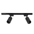 GloboStar® LEO 60354 Μοντέρνο Φωτιστικό Οροφής Ράγα Δίφωτο 2 x GU10 IP20 Μαύρο Αλουμίνιο - Μ50.5 x Π6 x Υ20cm - 5 Χρόνια Εγγύηση