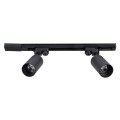 GloboStar® LEO 60354 Μοντέρνο Φωτιστικό Οροφής Ράγα Δίφωτο 2 x GU10 IP20 Μαύρο Αλουμίνιο - Μ50.5 x Π6 x Υ20cm - 5 Χρόνια Εγγύηση
