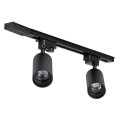 GloboStar® LEO 60354 Μοντέρνο Φωτιστικό Οροφής Ράγα Δίφωτο 2 x GU10 IP20 Μαύρο Αλουμίνιο - Μ50.5 x Π6 x Υ20cm - 5 Χρόνια Εγγύηση