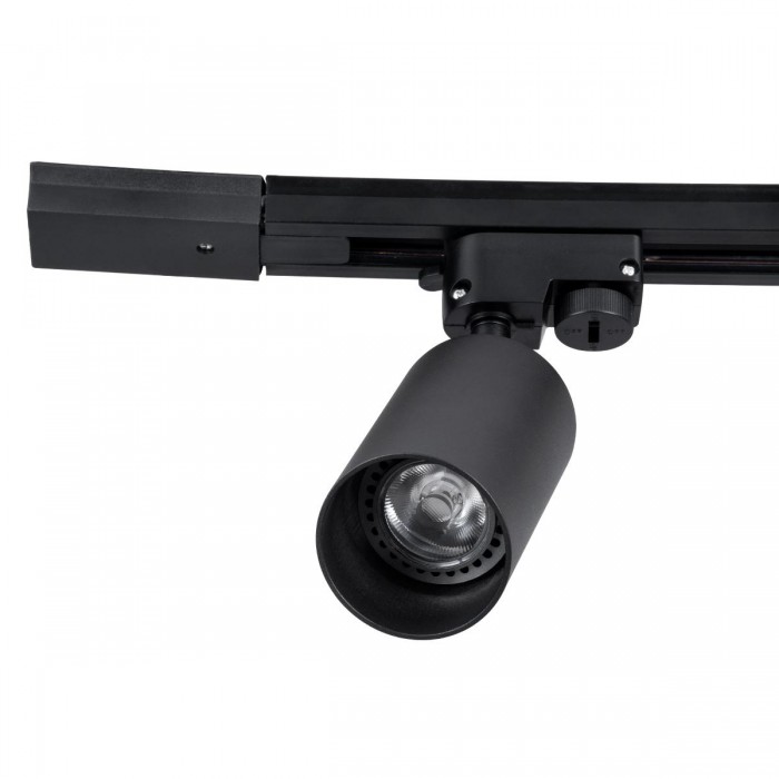 GloboStar® LEO 60355 Μοντέρνο Φωτιστικό Οροφής Ράγα Τρίφωτο 3 x GU10 IP20 Μαύρο Αλουμίνιο - Μ100 x Π6 x Υ20cm - 5 Χρόνια Εγγύηση