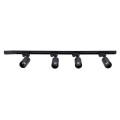 GloboStar® LEO 60356 Μοντέρνο Φωτιστικό Οροφής Ράγα Πολύφωτο 4 x GU10 IP20 Μαύρο Αλουμίνιο - Μ100 x Π6 x Υ20cm - 5 Χρόνια Εγγύηση