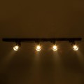 GloboStar® LEO 60356 Μοντέρνο Φωτιστικό Οροφής Ράγα Πολύφωτο 4 x GU10 IP20 Μαύρο Αλουμίνιο - Μ100 x Π6 x Υ20cm - 5 Χρόνια Εγγύηση