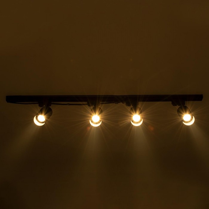 GloboStar® LEO 60356 Μοντέρνο Φωτιστικό Οροφής Ράγα Πολύφωτο 4 x GU10 IP20 Μαύρο Αλουμίνιο - Μ100 x Π6 x Υ20cm - 5 Χρόνια Εγγύηση