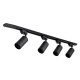 GloboStar® LEO 60356 Μοντέρνο Φωτιστικό Οροφής Ράγα Πολύφωτο 4 x GU10 IP20 Μαύρο Αλουμίνιο - Μ100 x Π6 x Υ20cm - 5 Χρόνια Εγγύηση