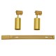 GloboStar® LEO 60358 Μοντέρνο Φωτιστικό Οροφής Ράγα Δίφωτο 2 x GU10 IP20 Χρυσό Αλουμίνιο - Μ50.5 x Π6 x Υ20cm - 5 Χρόνια Εγγύηση
