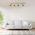 GloboStar® LEO 60360 Μοντέρνο Φωτιστικό Οροφής Ράγα Πολύφωτο 4 x GU10 IP20 Χρυσό Αλουμίνιο - Μ100 x Π6 x Υ20cm - 5 Χρόνια Εγγύηση