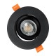 GLOBOSTAR® OMEGA 60633 Χωνευτή Κινούμενη Βάση για Σποτ MR16 με Ντουί GU10/GU5.3 IP20 - Μαύρο Ματ - Μ10.5 x Π10.5 x Υ2.2cm / Q7.1cm