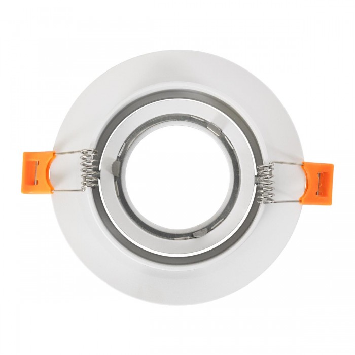 GLOBOSTAR® OMEGA 60634 Χωνευτή Κινούμενη Βάση για Σποτ MR16 με Ντουί GU10/GU5.3 IP20 - Λευκό - Μ10.5 x Π10.5 x Υ2.2cm / Q7.1cm