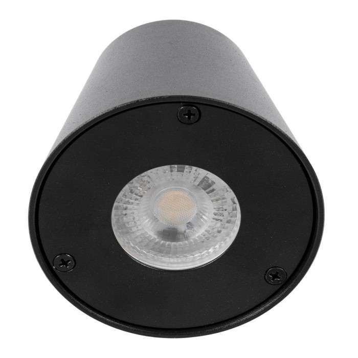 GLOBOSTAR® GARDENIA 60795 Μοντέρνο Φωτιστικό Τοίχου - Απλίκα με Ντουί 1 x GU10 AC 220-240V Αδιάβροχο IP65 - Μαύρο Ματ - Μ9.5 x Π13 x Υ7.7cm