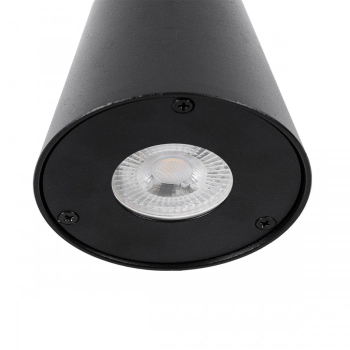 GLOBOSTAR® GARDENIA 60795 Μοντέρνο Φωτιστικό Τοίχου - Απλίκα με Ντουί 1 x GU10 AC 220-240V Αδιάβροχο IP65 - Μαύρο Ματ - Μ9.5 x Π13 x Υ7.7cm