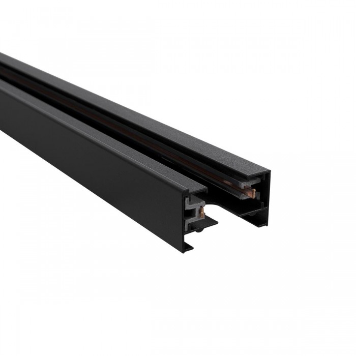 GLOBOSTAR® EUROTRACK-1PH 60901 Μονοφασική Ράγα 2 Καλωδίων 1L+1N για Σύστημα Ράγας Eurotrack-1PH AC 220-240V IP20 - Μαύρο Ματ - Μ100 x Π3.6 x Υ2cm