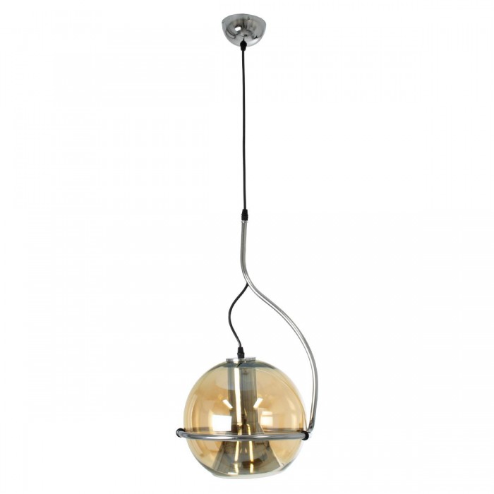 GloboStar® GLASSO 60927 Μοντέρνο Κρεμαστό Φωτιστικό Μπάλα Μονόφωτο 1 x E27 IP20 Μελί Γυαλί με Ασημί Μέταλλο - Μ27 x Π27 x Υ52cm GloboStar® GLASSO 60927 Μοντέρνο Κρεμαστό Φωτιστικό Μπάλα Μονόφωτο 1 x E27 IP20 Μελί Γυαλί με Ασημί Μέταλλο - Μ27 x Π27 x Υ52cm