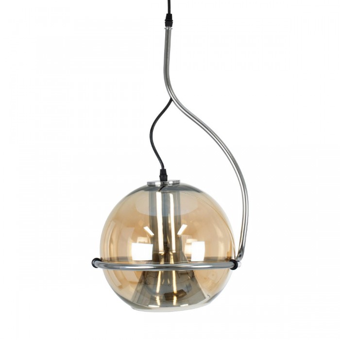 GloboStar® GLASSO 60927 Μοντέρνο Κρεμαστό Φωτιστικό Μπάλα Μονόφωτο 1 x E27 IP20 Μελί Γυαλί με Ασημί Μέταλλο - Μ27 x Π27 x Υ52cm GloboStar® GLASSO 60927 Μοντέρνο Κρεμαστό Φωτιστικό Μπάλα Μονόφωτο 1 x E27 IP20 Μελί Γυαλί με Ασημί Μέταλλο - Μ27 x Π27 x Υ52cm