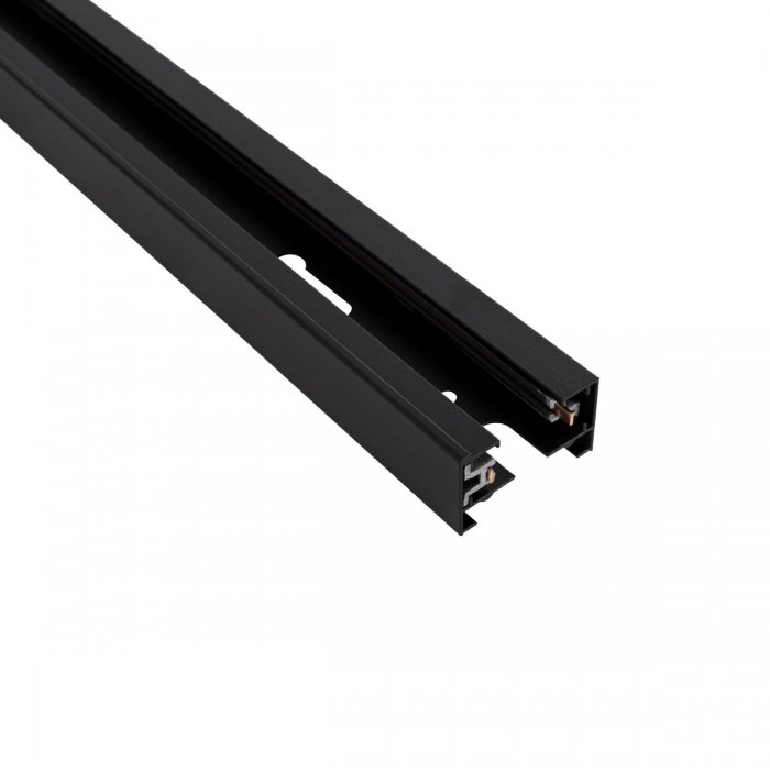 GLOBOSTAR® EUROTRACK-1PH 60984-3M Μονοφασική Ράγα 2 Καλωδίων 1L+1N για Σύστημα Ράγας Eurotrack-1PH AC 220-240V IP20 - Μαύρο Ματ - Μ300 x Π3.6 x Υ2cm