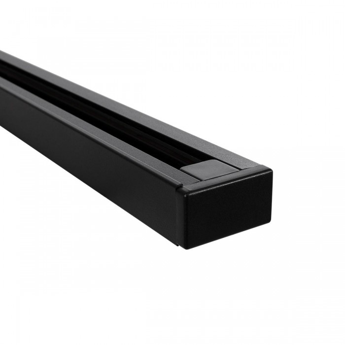 GLOBOSTAR® EUROTRACK-1PH 60984-3M Μονοφασική Ράγα 2 Καλωδίων 1L+1N για Σύστημα Ράγας Eurotrack-1PH AC 220-240V IP20 - Μαύρο Ματ - Μ300 x Π3.6 x Υ2cm