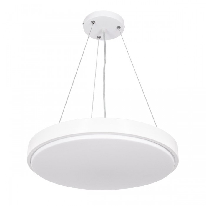 GloboStar® CASPER 61018 Κρεμαστή Πλαφονιέρα Οροφής LED CCT 76W 8372lm 120° AC 220-240V - Εναλλαγή Φωτισμού μέσω Τηλεχειριστηρίου All In One Ψυχρό Λευκό 6000k+Φυσικό Λευκό 4500k+Θερμό Λευκό 2700k Dimmable Φ45cm - Λευκό - 3 Years Warranty