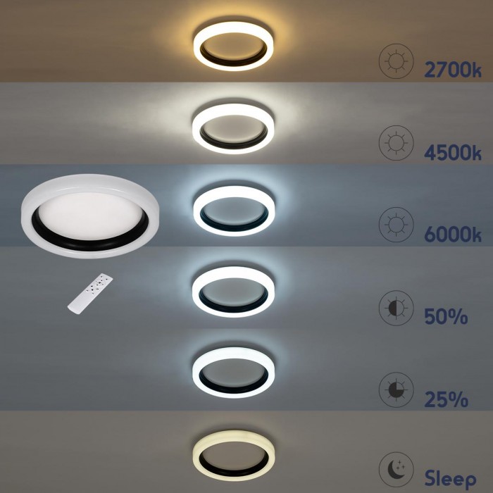 GloboStar® ARIANA 61035 Πλαφονιέρα Οροφής Κύκλος LED CCT 55W 6376lm 120° AC 220-240V - Εναλλαγή Φωτισμού μέσω Τηλεχειριστηρίου All In One Ψυχρό Λευκό 6000k+Φυσικό Λευκό 4500k+Θερμό Λευκό 2700k Dimmable Φ48cm - Λευκό - 3 Years Warranty GloboStar® ARIANA 61035 Πλαφονιέρα Οροφής Κύκλος LED CCT 55W 6376lm 120° AC 220-240V - Εναλλαγή Φωτισμού μέσω Τηλεχειριστηρίου All In One Ψυχρό Λευκό 6000k+Φυσικό Λευκό 4500k+Θερμό Λευκό 2700k Dimmable Φ48cm - Λευκό - 3 Years Warranty