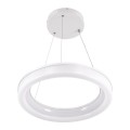 GloboStar® ARIANA 61038 Κρεμαστή Πλαφονιέρα Οροφής Κύκλος LED CCT 55W 6376lm 120° AC 220-240V - Εναλλαγή Φωτισμού μέσω Τηλεχειριστηρίου All In One Ψυχρό Λευκό 6000k+Φυσικό Λευκό 4500k+Θερμό Λευκό 2700k Dimmable Φ48cm - Λευκό - 3 Years Warranty