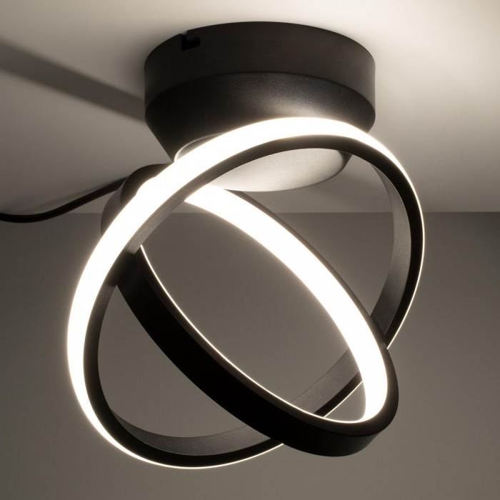 GloboStar® AMELIA 61052 Φωτιστικό Οροφής Design LED CCT 20W 2400lm 300° AC 220-240V - Εναλλαγή Φωτισμού μέσω Διακόπτη On/Off All In One Ψυχρό 6000k+Φυσικό 4500k+Θερμό 2700k Μ24.5 x Π16 x Υ25cm - Μαύρο