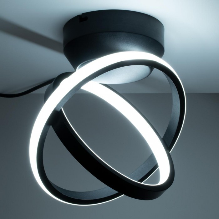 GloboStar® AMELIA 61052 Φωτιστικό Οροφής Design LED CCT 20W 2400lm 300° AC 220-240V - Εναλλαγή Φωτισμού μέσω Διακόπτη On/Off All In One Ψυχρό 6000k+Φυσικό 4500k+Θερμό 2700k Μ24.5 x Π16 x Υ25cm - Μαύρο