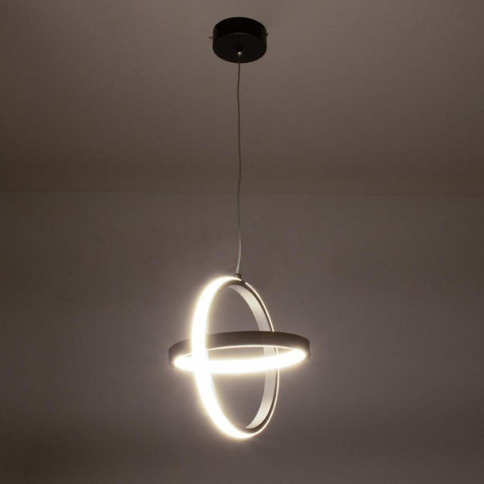 GloboStar® ALICE 61055 Κρεμαστό Φωτιστικό Οροφής Design LED CCT 20W 2400lm 300° AC 220-240V - Εναλλαγή Φωτισμού μέσω Διακόπτη On/Off All In One Ψυχρό 6000k+Φυσικό 4500k+Θερμό 2700k Μ25 x Π22 x Υ25cm - Μαύρο