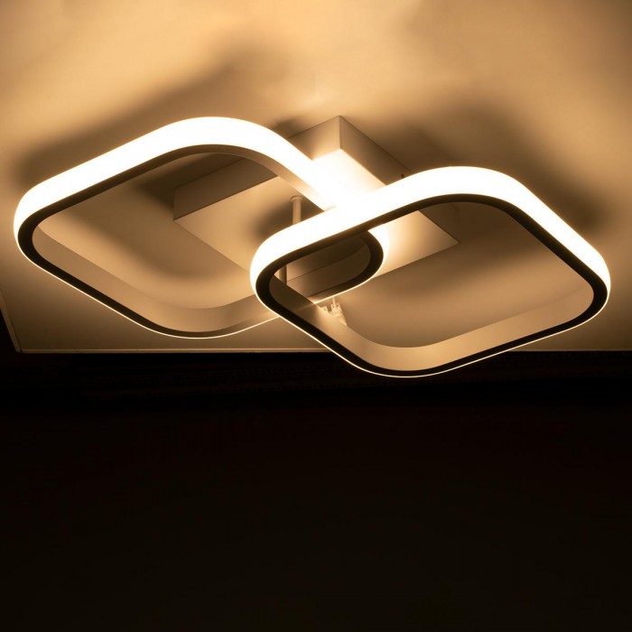 GloboStar® NORA 61062 Φωτιστικό Οροφής Design LED CCT 22W 2640lm 300° AC 220-240V - Εναλλαγή Φωτισμού μέσω Διακόπτη On/Off All In One Ψυχρό 6000k+Φυσικό 4500k+Θερμό 2700k Μ40 x Π24 x Υ7cm - Λευκό