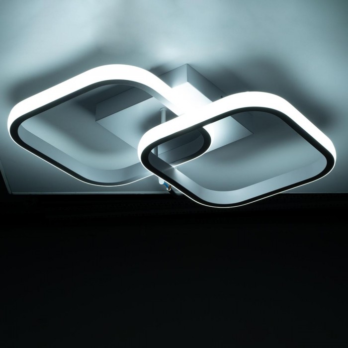 GloboStar® NORA 61062 Φωτιστικό Οροφής Design LED CCT 22W 2640lm 300° AC 220-240V - Εναλλαγή Φωτισμού μέσω Διακόπτη On/Off All In One Ψυχρό 6000k+Φυσικό 4500k+Θερμό 2700k Μ40 x Π24 x Υ7cm - Λευκό