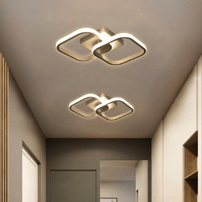 GloboStar® NORA 61062 Φωτιστικό Οροφής Design LED CCT 22W 2640lm 300° AC 220-240V - Εναλλαγή Φωτισμού μέσω Διακόπτη On/Off All In One Ψυχρό 6000k+Φυσικό 4500k+Θερμό 2700k Μ40 x Π24 x Υ7cm - Λευκό