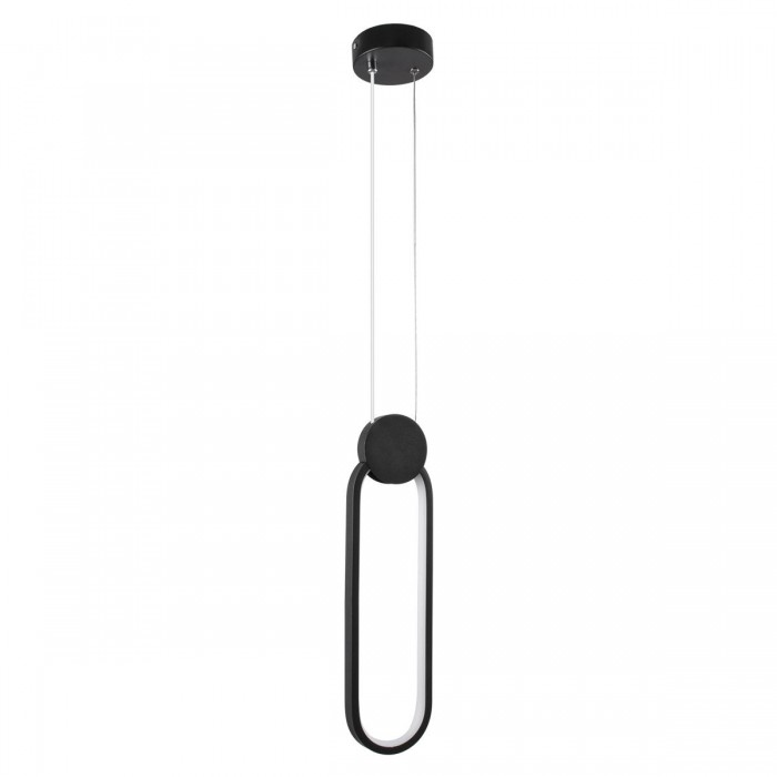GloboStar® ILDI 61088 Κρεμαστό Φωτιστικό Οροφής Design LED CCT 12W 1440lm 300° AC 220-240V - Εναλλαγή Φωτισμού μέσω Διακόπτη On/Off All In One Ψυχρό 6000k+Φυσικό 4500k+Θερμό 2700k Μ10 x Π2.3 x Υ38cm - Μαύρο