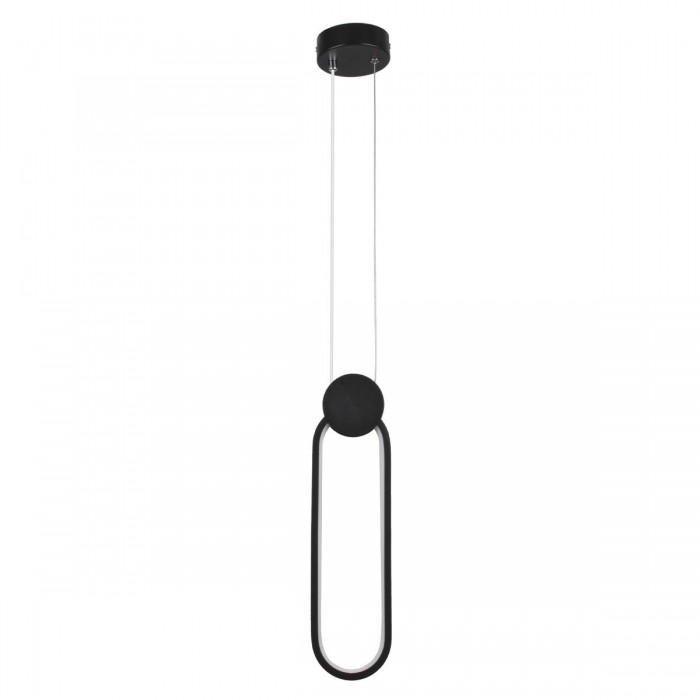 GloboStar® ILDI 61088 Κρεμαστό Φωτιστικό Οροφής Design LED CCT 12W 1440lm 300° AC 220-240V - Εναλλαγή Φωτισμού μέσω Διακόπτη On/Off All In One Ψυχρό 6000k+Φυσικό 4500k+Θερμό 2700k Μ10 x Π2.3 x Υ38cm - Μαύρο