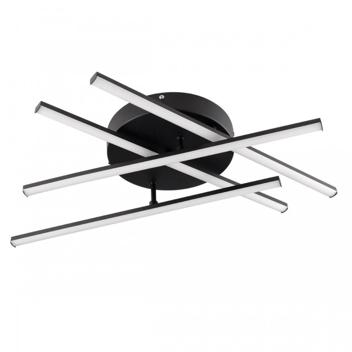 GloboStar® DRACO 61095 Φωτιστικό Οροφής Γραμμικό Linear Design LED CCT 60W 7380lm 120° AC 220-240V - Εναλλαγή Φωτισμού μέσω Τηλεχειριστηρίου All In One Ψυχρό 6000k+Φυσικό 4500k+Θερμό 2700k Dimmable Φ60 x Υ11cm - Μαύρο - 3 Years Warranty