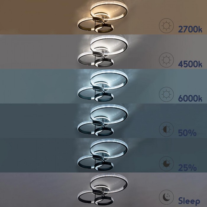 GloboStar® DIAMOND 61114 Φωτιστικό Οροφής Δαχτυλίδι-Κύκλος LED CCT 100W 12123lm 360° AC 220-240V - Εναλλαγή Φωτισμού μέσω Τηλεχειριστηρίου All In One Ψυχρό 6000k+Φυσικό 4500k+Θερμό 2700k Dimmable Φ30+40+50cm+BackLight - Μαύρο - 3 Years Warranty GloboStar® DIAMOND 61114 Φωτιστικό Οροφής Δαχτυλίδι-Κύκλος LED CCT 100W 12123lm 360° AC 220-240V - Εναλλαγή Φωτισμού μέσω Τηλεχειριστηρίου All In One Ψυχρό 6000k+Φυσικό 4500k+Θερμό 2700k Dimmable Φ30+40+50cm+BackLight - Μαύρο - 3 Years Warranty