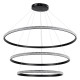 GloboStar® DIAMOND TRIO 61140 Κρεμαστό Φωτιστικό Δαχτυλίδι-Κύκλος LED CCT 150W 18379lm 360° AC 220-240V - Εναλλαγή Φωτισμού μέσω Τηλεχειριστηρίου All In One Ψυχρό 6000k+Φυσικό 4500k+Θερμό 2700k Dimmable Φ60+80+100cm - Μαύρο - 3 Years Warranty