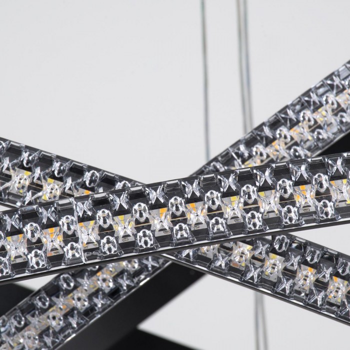 GloboStar® DIAMOND TRIO 61140 Κρεμαστό Φωτιστικό Δαχτυλίδι-Κύκλος LED CCT 150W 18379lm 360° AC 220-240V - Εναλλαγή Φωτισμού μέσω Τηλεχειριστηρίου All In One Ψυχρό 6000k+Φυσικό 4500k+Θερμό 2700k Dimmable Φ60+80+100cm - Μαύρο - 3 Years Warranty