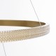 GloboStar® DIAMOND TRIO 61141-DECO Κρεμαστό Φωτιστικό Δαχτυλίδι-Κύκλος LED CCT 150W 18379lm 360° AC 220-240V - Εναλλαγή Φωτισμού μέσω Τηλεχειριστηρίου All In One Ψυχρό 6000k+Φυσικό 4500k+Θερμό 2700k Dimmable Φ60+80+100cm - Χρυσό Βούρτσας - 3 Years Warrant