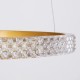 GloboStar® DIAMOND TRIO 61145 Κρεμαστό Φωτιστικό Δαχτυλίδι-Κύκλος LED CCT 120W 14723lm 360° AC 220-240V - Εναλλαγή Φωτισμού μέσω Τηλεχειριστηρίου All In One Ψυχρό 6000k+Φυσικό 4500k+Θερμό 2700k Dimmable Φ40+60+80cm - Χρυσό Βούρτσας - 3 Years Warranty