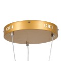 GloboStar® DIAMOND TRIO 61145 Κρεμαστό Φωτιστικό Δαχτυλίδι-Κύκλος LED CCT 120W 14723lm 360° AC 220-240V - Εναλλαγή Φωτισμού μέσω Τηλεχειριστηρίου All In One Ψυχρό 6000k+Φυσικό 4500k+Θερμό 2700k Dimmable Φ40+60+80cm - Χρυσό Βούρτσας - 3 Years Warranty