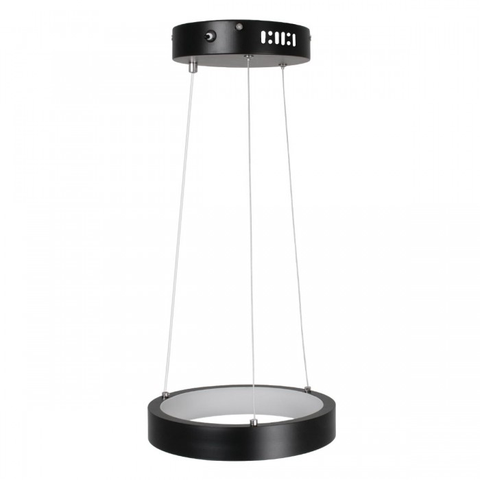 GloboStar® NEMESIS 61152 Κρεμαστό Φωτιστικό Δαχτυλίδι-Κύκλος LED CCT 20W 2356lm 360° AC 220-240V - Εναλλαγή Φωτισμού μέσω Τηλεχειριστηρίου All In One Ψυχρό 6000k+Φυσικό 4500k+Θερμό 2700k Dimmable Φ25cm - Μαύρο - 3 Years Warranty