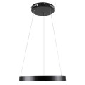 GloboStar® NEMESIS 61155 Κρεμαστό Φωτιστικό Δαχτυλίδι-Κύκλος LED CCT 30W 3513lm 360° AC 220-240V - Εναλλαγή Φωτισμού μέσω Τηλεχειριστηρίου All In One Ψυχρό 6000k+Φυσικό 4500k+Θερμό 2700k Dimmable Φ40cm - Μαύρο - 3 Years Warranty