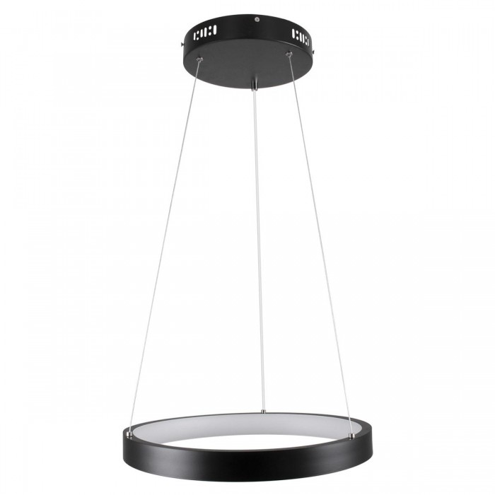 GloboStar® NEMESIS 61155 Κρεμαστό Φωτιστικό Δαχτυλίδι-Κύκλος LED CCT 30W 3513lm 360° AC 220-240V - Εναλλαγή Φωτισμού μέσω Τηλεχειριστηρίου All In One Ψυχρό 6000k+Φυσικό 4500k+Θερμό 2700k Dimmable Φ40cm - Μαύρο - 3 Years Warranty