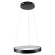 GloboStar® NEMESIS 61155 Κρεμαστό Φωτιστικό Δαχτυλίδι-Κύκλος LED CCT 30W 3513lm 360° AC 220-240V - Εναλλαγή Φωτισμού μέσω Τηλεχειριστηρίου All In One Ψυχρό 6000k+Φυσικό 4500k+Θερμό 2700k Dimmable Φ40cm - Μαύρο - 3 Years Warranty