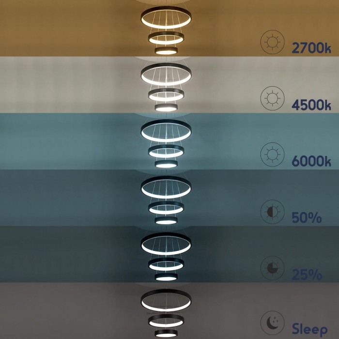GloboStar® NEMESIS TRIO 61167-DECO Κρεμαστό Φωτιστικό Δαχτυλίδι-Κύκλος LED CCT 100W 12123lm 360° AC 220-240V - Εναλλαγή Φωτισμού μέσω Τηλεχειριστηρίου All In One Ψυχρό 6000k+Φυσικό 4500k+Θερμό 2700k Dimmable Φ25+40+60cm - Μαύρο - 3 Years Warranty GloboStar® NEMESIS TRIO 61167-DECO Κρεμαστό Φωτιστικό Δαχτυλίδι-Κύκλος LED CCT 100W 12123lm 360° AC 220-240V - Εναλλαγή Φωτισμού μέσω Τηλεχειριστηρίου All In One Ψυχρό 6000k+Φυσικό 4500k+Θερμό 2700k Dimmable Φ25+40+60cm - Μαύρο - 3 Years Warranty