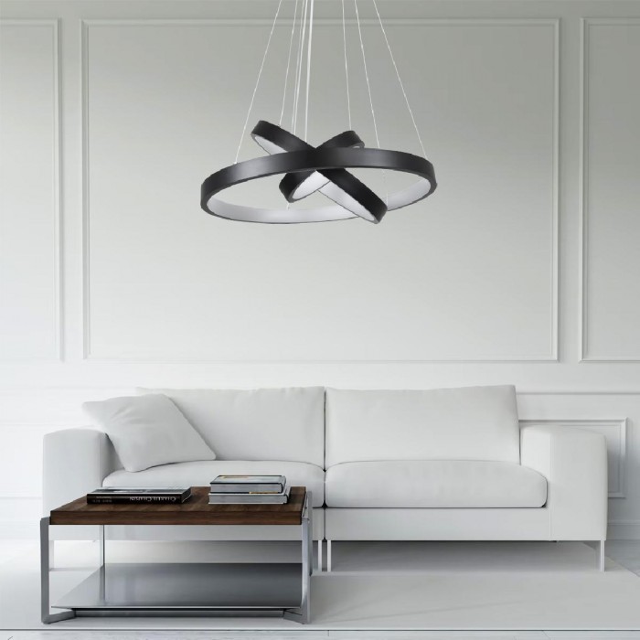 GloboStar® NEMESIS TRIO 61167-DECO Κρεμαστό Φωτιστικό Δαχτυλίδι-Κύκλος LED CCT 100W 12123lm 360° AC 220-240V - Εναλλαγή Φωτισμού μέσω Τηλεχειριστηρίου All In One Ψυχρό 6000k+Φυσικό 4500k+Θερμό 2700k Dimmable Φ25+40+60cm - Μαύρο - 3 Years Warranty GloboStar® NEMESIS TRIO 61167-DECO Κρεμαστό Φωτιστικό Δαχτυλίδι-Κύκλος LED CCT 100W 12123lm 360° AC 220-240V - Εναλλαγή Φωτισμού μέσω Τηλεχειριστηρίου All In One Ψυχρό 6000k+Φυσικό 4500k+Θερμό 2700k Dimmable Φ25+40+60cm - Μαύρο - 3 Years Warranty