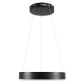 GloboStar® VENOM 61173 Κρεμαστό Φωτιστικό Δαχτυλίδι-Κύκλος LED CCT 30W 3513lm 120° AC 220-240V - Εναλλαγή Φωτισμού μέσω Τηλεχειριστηρίου All In One Ψυχρό 6000K+Φυσικό 4500K+Θερμό 2700K Dimmable Φ40cm - Μαύρο - 3 Years Warranty