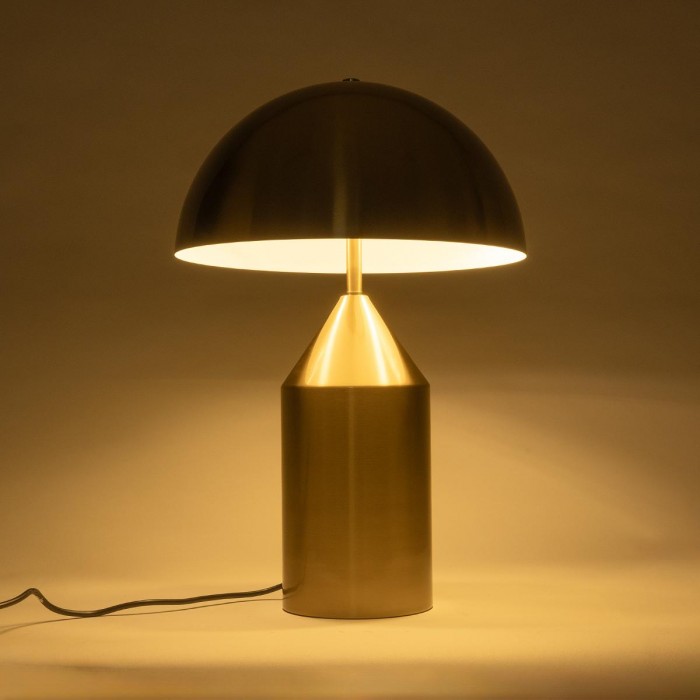 GloboStar® URANUS-M 61455 Μοντέρνο Επιτραπέζιο Φωτιστικό Πορτατίφ Δίφωτο 2 x E27 IP20 Χρυσό & Λευκό Μέταλλο - Μ35 x Π35 x Υ54cm