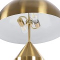 GloboStar® URANUS-L 61459 Μοντέρνο Επιτραπέζιο Φωτιστικό Πορτατίφ Δίφωτο 2 x E27 IP20 Χρυσό & Λευκό Μέταλλο - Μ50 x Π50 x Υ77cm