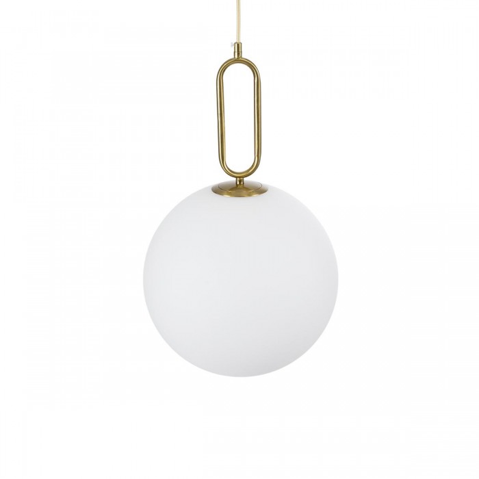 GloboStar® BELLISSIMO 61487 Μοντέρνο Κρεμαστό Φωτιστικό Μπάλα Μονόφωτο 1 x E27 IP20 Λευκό Γυαλί με Χρυσό Μέταλλο - Μ30 x Π30 x Υ52cm GloboStar® BELLISSIMO 61487 Μοντέρνο Κρεμαστό Φωτιστικό Μπάλα Μονόφωτο 1 x E27 IP20 Λευκό Γυαλί με Χρυσό Μέταλλο - Μ30 x Π30 x Υ52cm