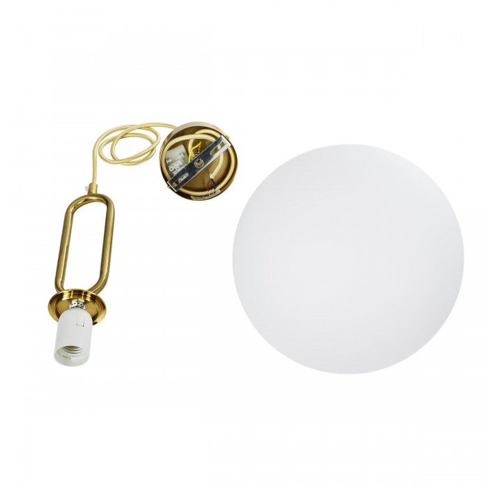GloboStar® BELLISSIMO 61487 Μοντέρνο Κρεμαστό Φωτιστικό Μπάλα Μονόφωτο 1 x E27 IP20 Λευκό Γυαλί με Χρυσό Μέταλλο - Μ30 x Π30 x Υ52cm GloboStar® BELLISSIMO 61487 Μοντέρνο Κρεμαστό Φωτιστικό Μπάλα Μονόφωτο 1 x E27 IP20 Λευκό Γυαλί με Χρυσό Μέταλλο - Μ30 x Π30 x Υ52cm